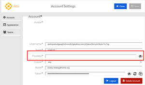 Screenshot showing where to add your Folding@Home passkey.